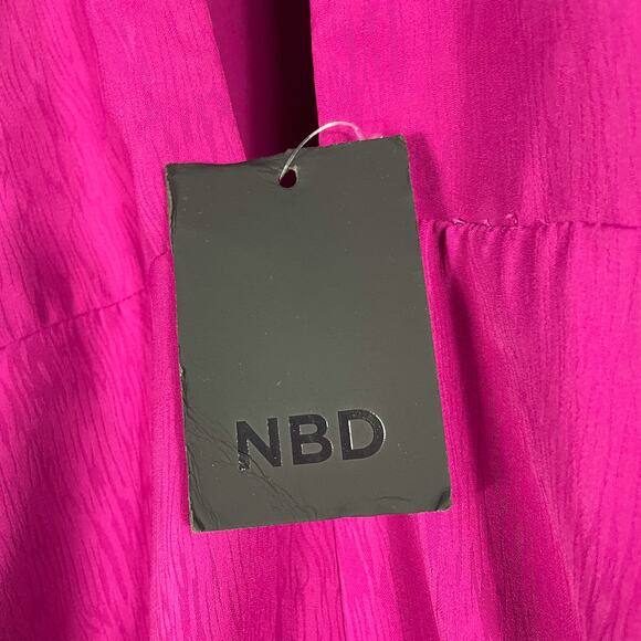 NBD‎ Atlas Mini Dress Pink Fuchsia Halter Keyhole Split Sleeveless Sash Sz M - Picture 11 of 11